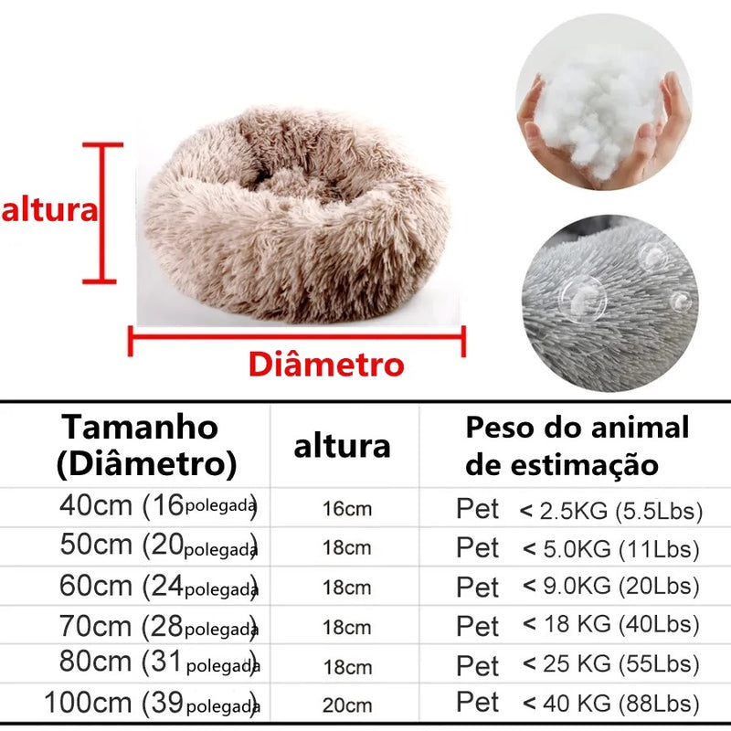 Caminha SUPER FOFA - Cama redonda de pelúcia para PETS